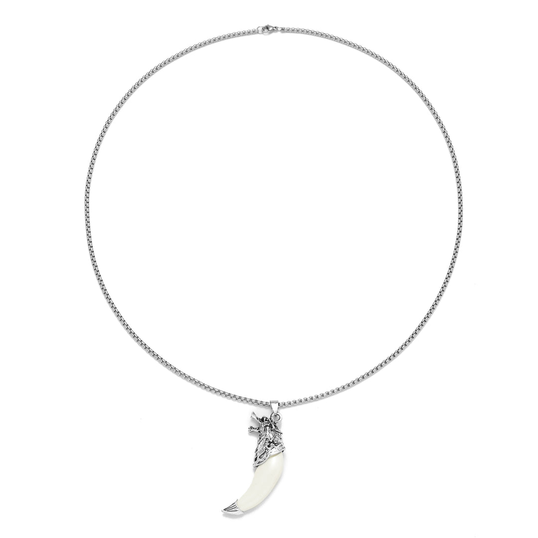 White Lion Teeth Locket