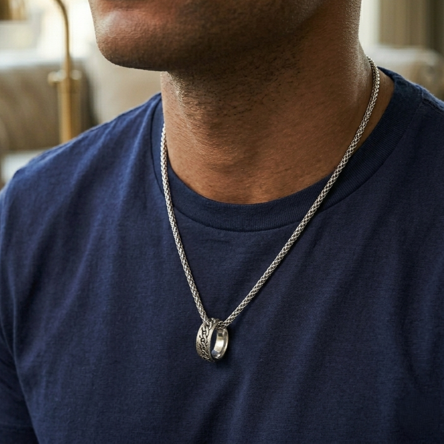 Silver Infinity Ring Chain