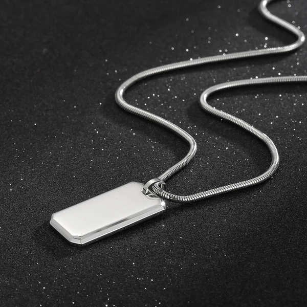 Stylish Steel Dog-Tag Chain