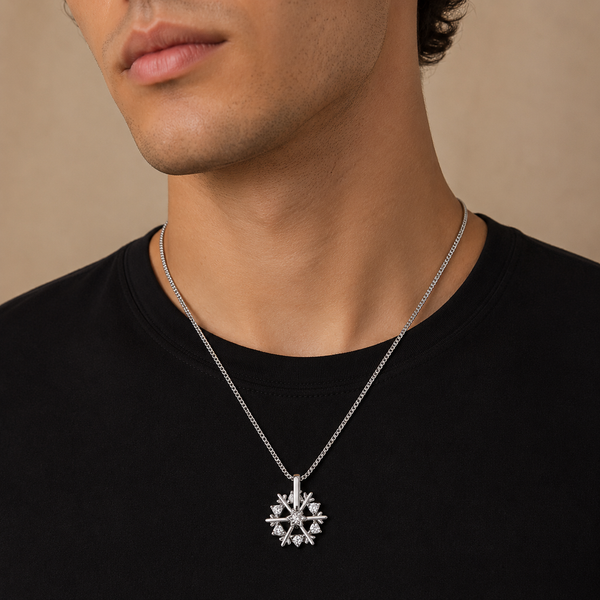 Rotatable Snowflake Silver Pendant