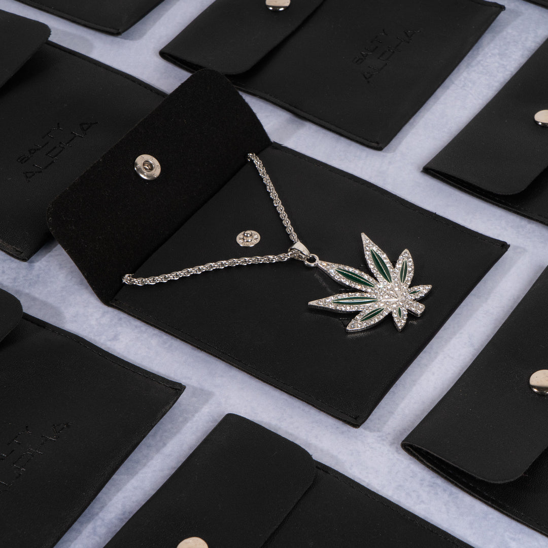 Cannabis Leaf Silver Chain
