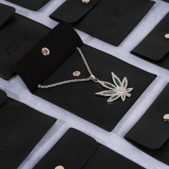 Cannabis Leaf Silver Chain