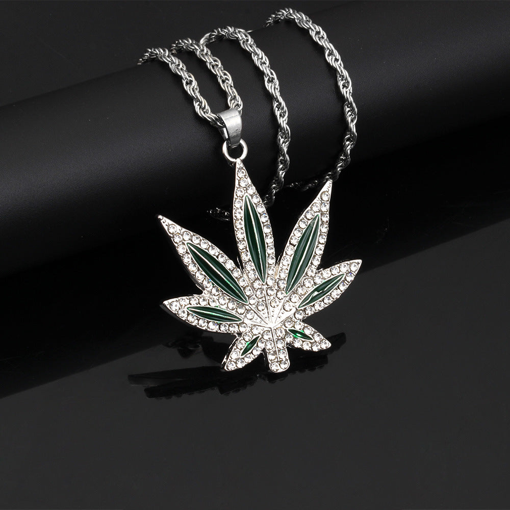 Cannabis Leaf Silver Chain - Salty Accessories