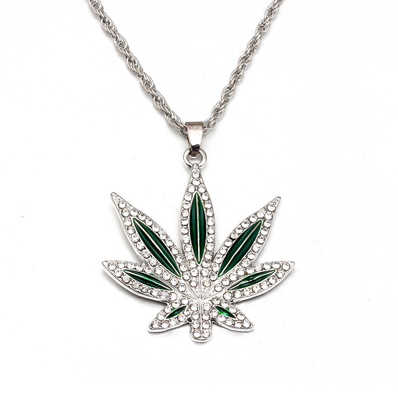 Cannabis Leaf Silver Chain - Salty Accessories