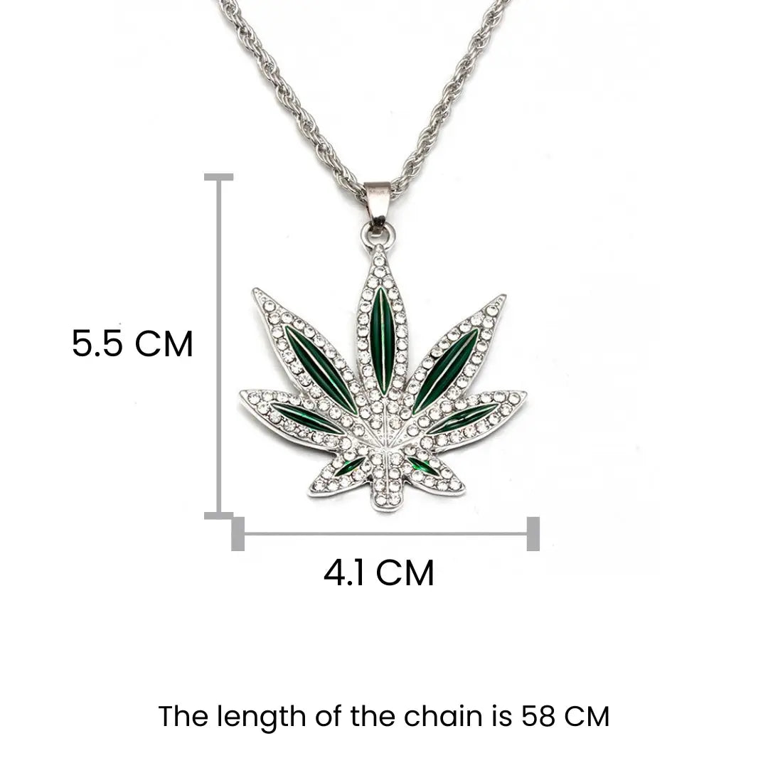 Cannabis Leaf Silver Chain - Salty Accessories