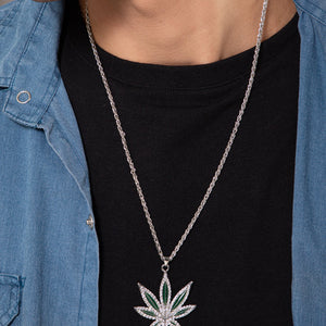 Cannabis Leaf Silver Chain - Salty Accessories