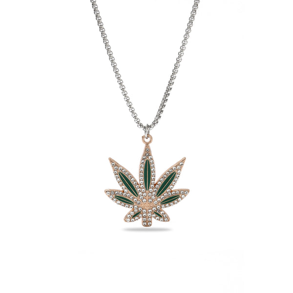 Cannabis Leaf Silver Chain