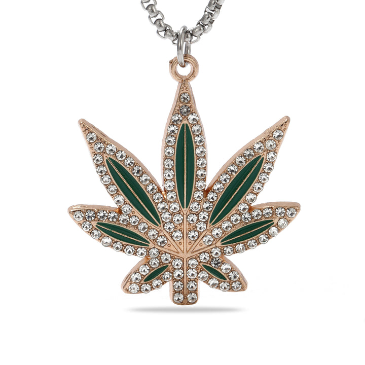 Cannabis Leaf Silver Chain