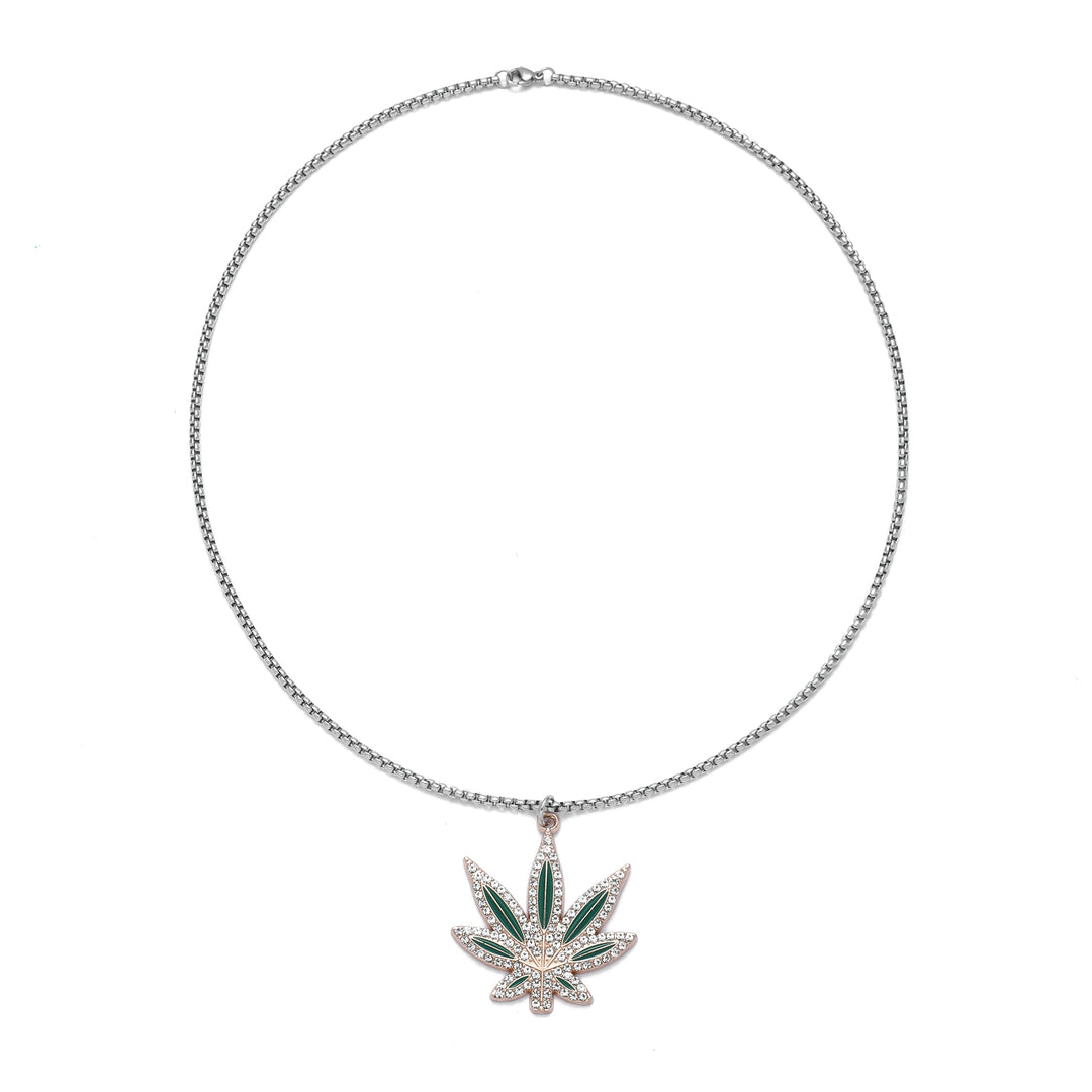 Cannabis Leaf Silver Chain