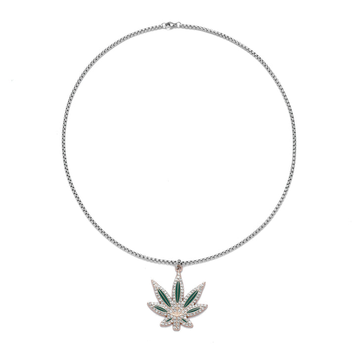 Cannabis Leaf Silver Chain