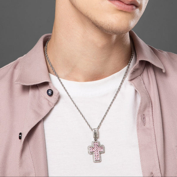 Aesthetic Pink Cross Pendant