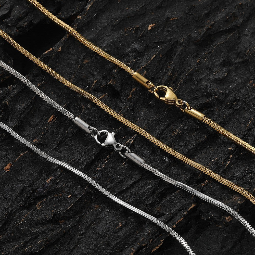 Round Snake Silver Chain