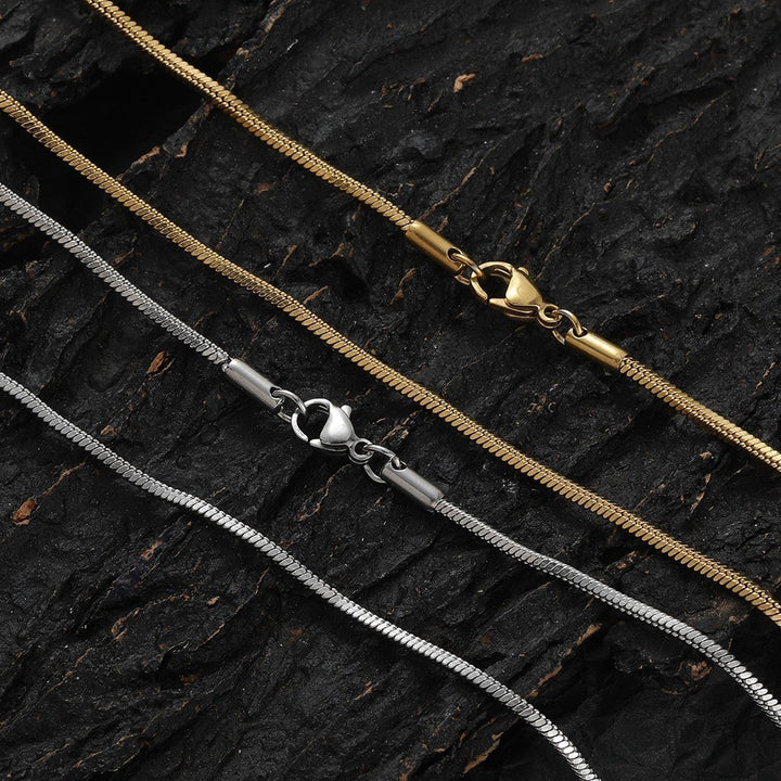 Round Snake Silver Chain