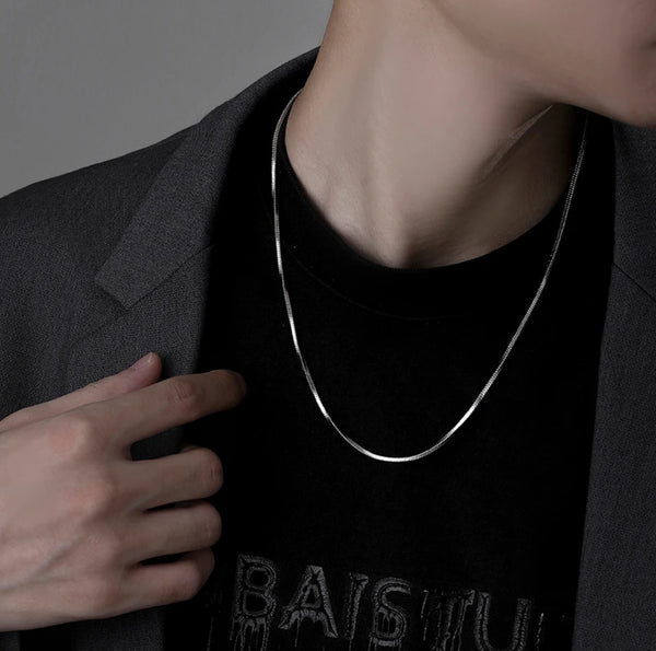 Round Snake Silver Chain