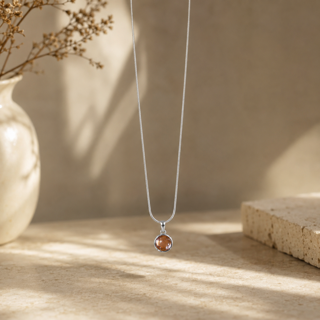 Moon Stone Healing Silver Chain