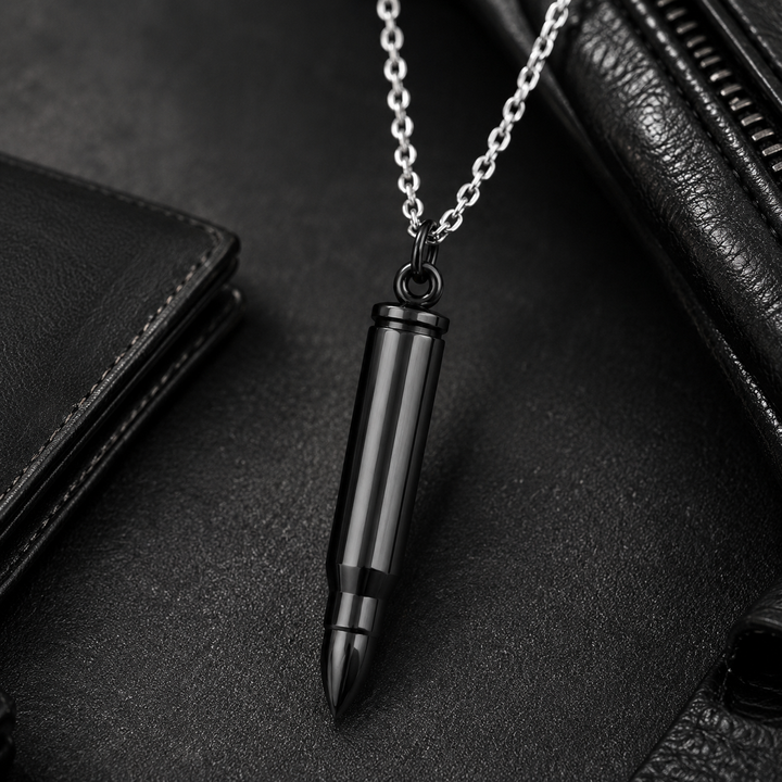 Men Classic Bullet Pendant - Black
