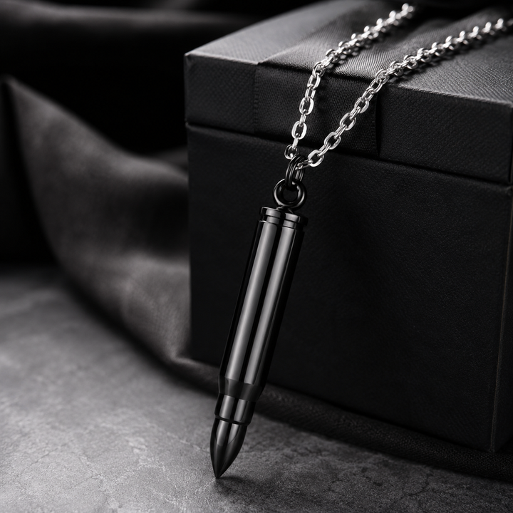 Men Classic Bullet Pendant - Black