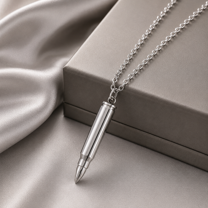 Men Classic Bullet Pendant - Silver