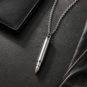 Men Classic Bullet Pendant - Silver