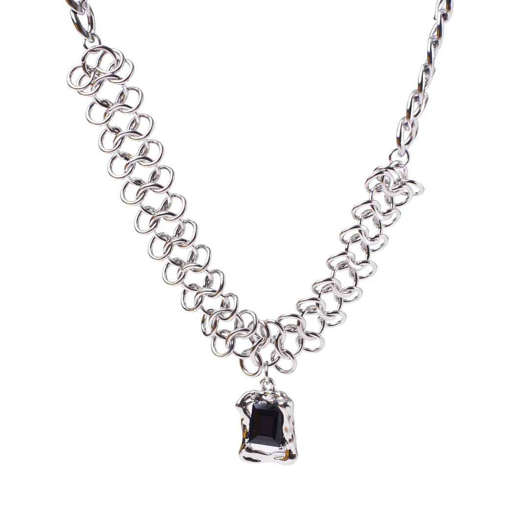 Funky Silver Stone Chain