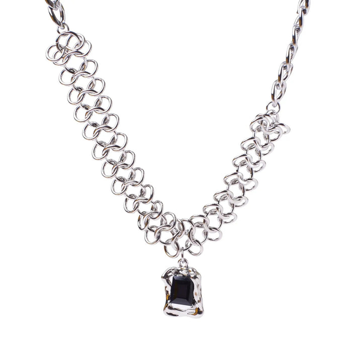 Funky Silver Stone Chain