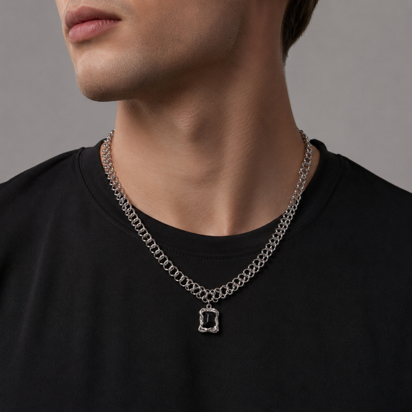 Funky Silver Stone Chain