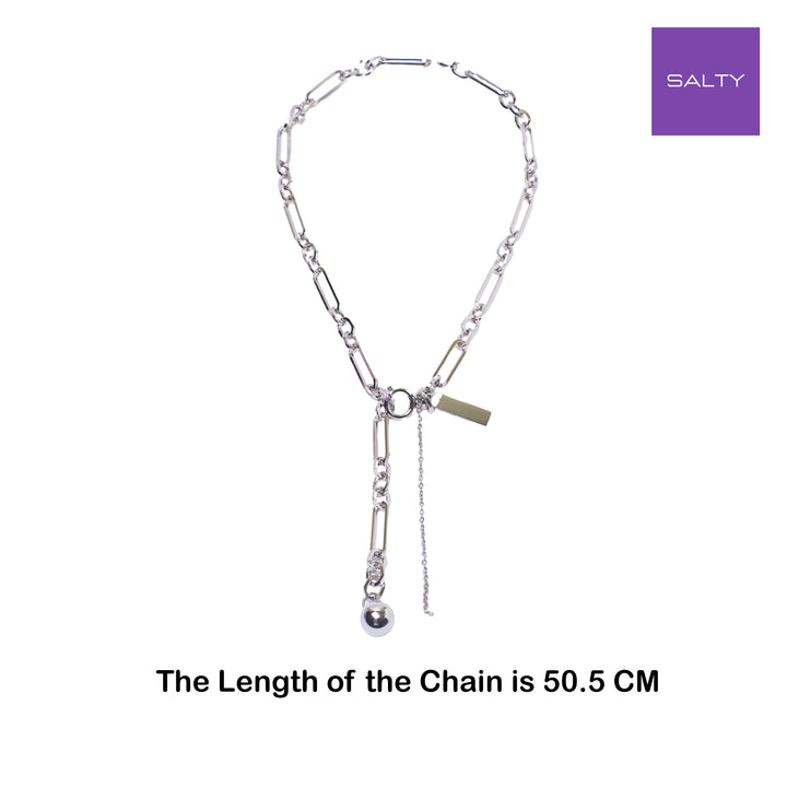 Sleek Silver Strata Necklace