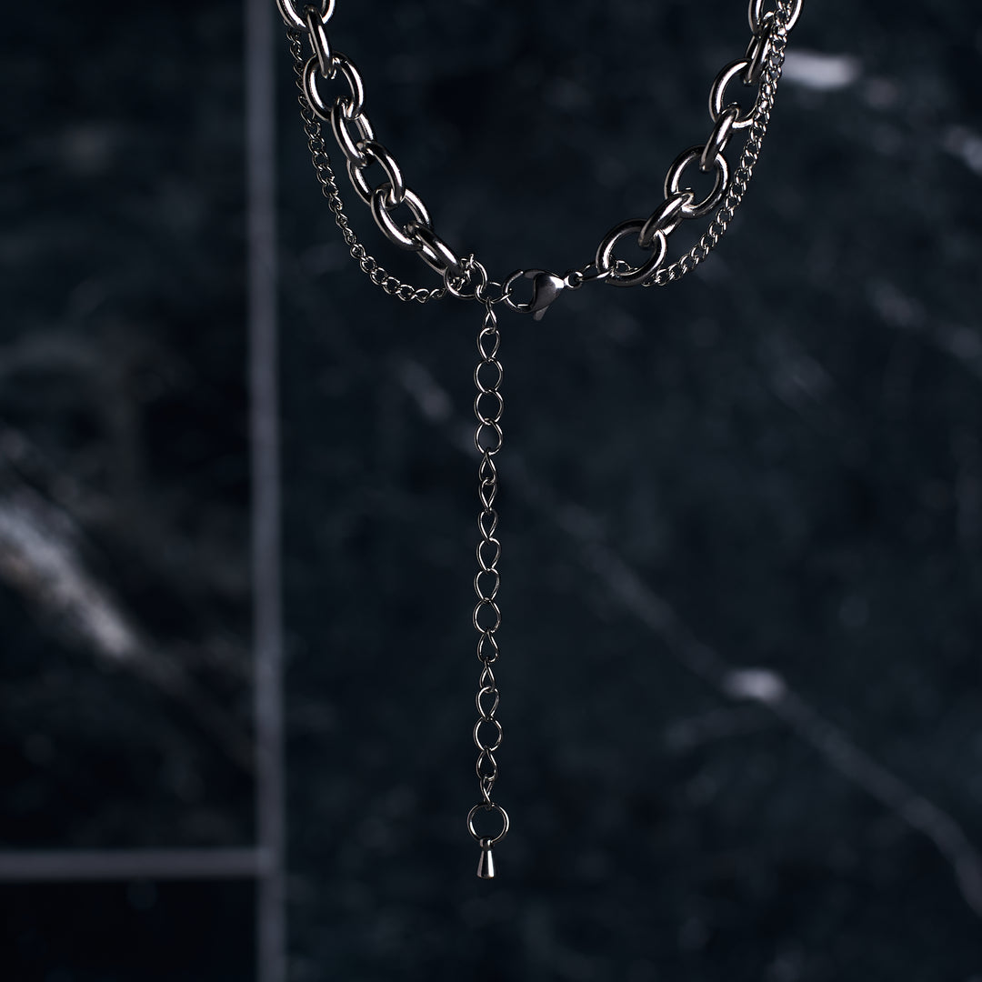 Layered Silver Embrace Necklace