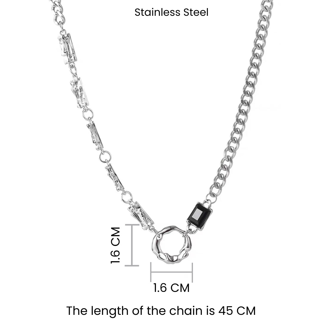 Dark Gemstone Glam Silver Chain