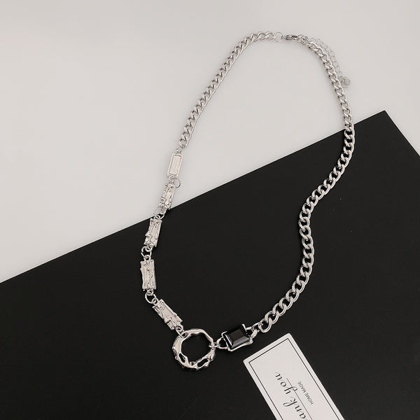 Dark Gemstone Glam Silver Chain