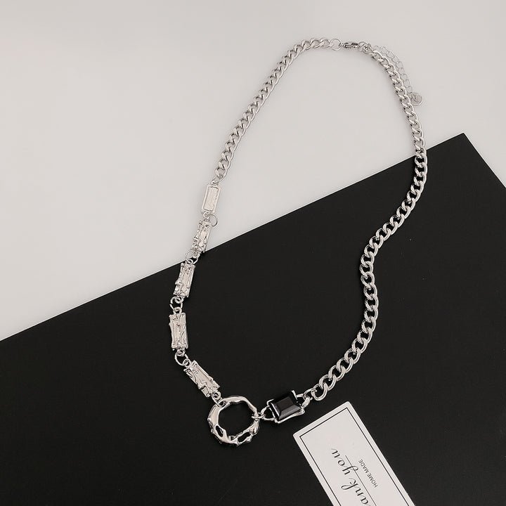 Dark Gemstone Glam Silver Chain