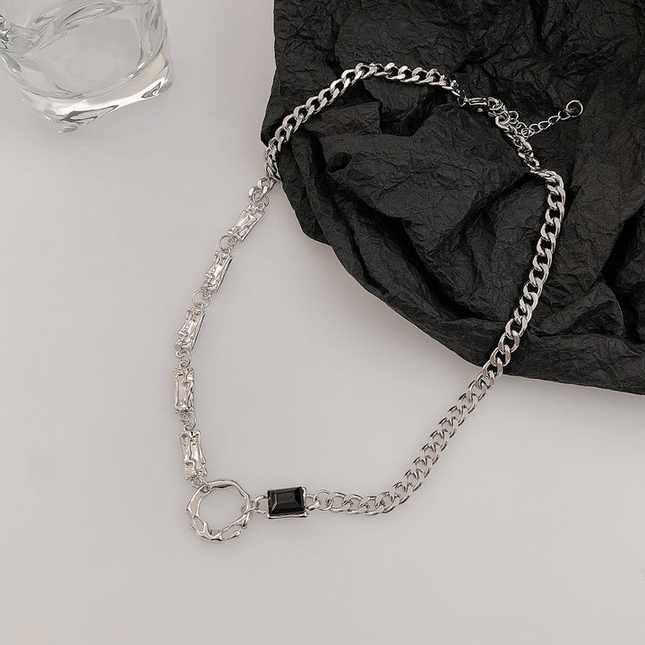 Dark Gemstone Glam Silver Chain