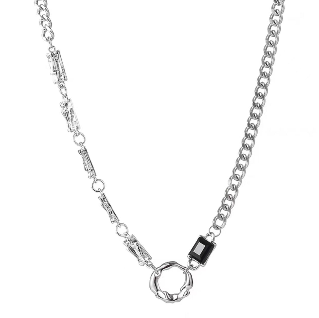 Dark Gemstone Glam Silver Chain