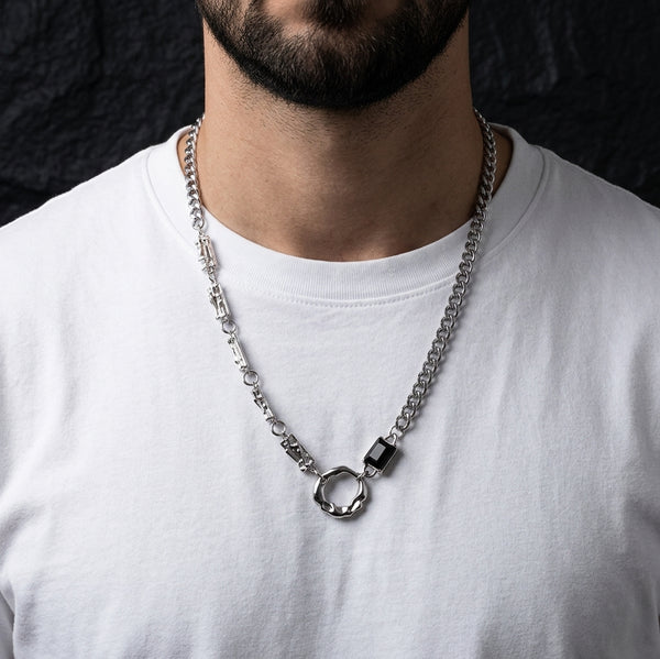 Dark Gemstone Glam Silver Chain