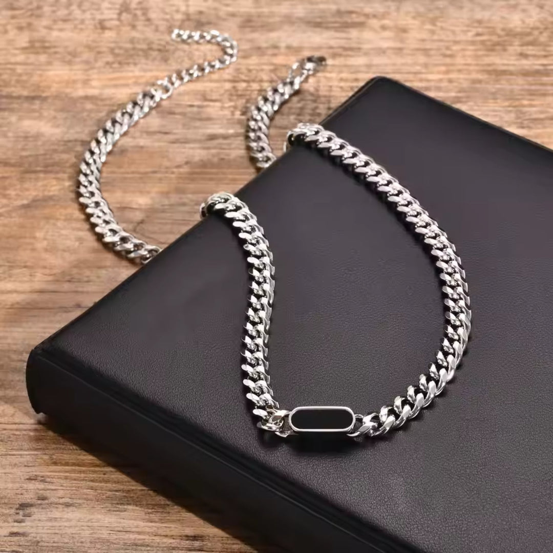 Titan ID Cuban Chain Necklace - Black | Salty
