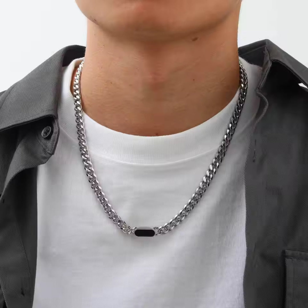 Titan ID Cuban Chain Necklace - Black | Salty