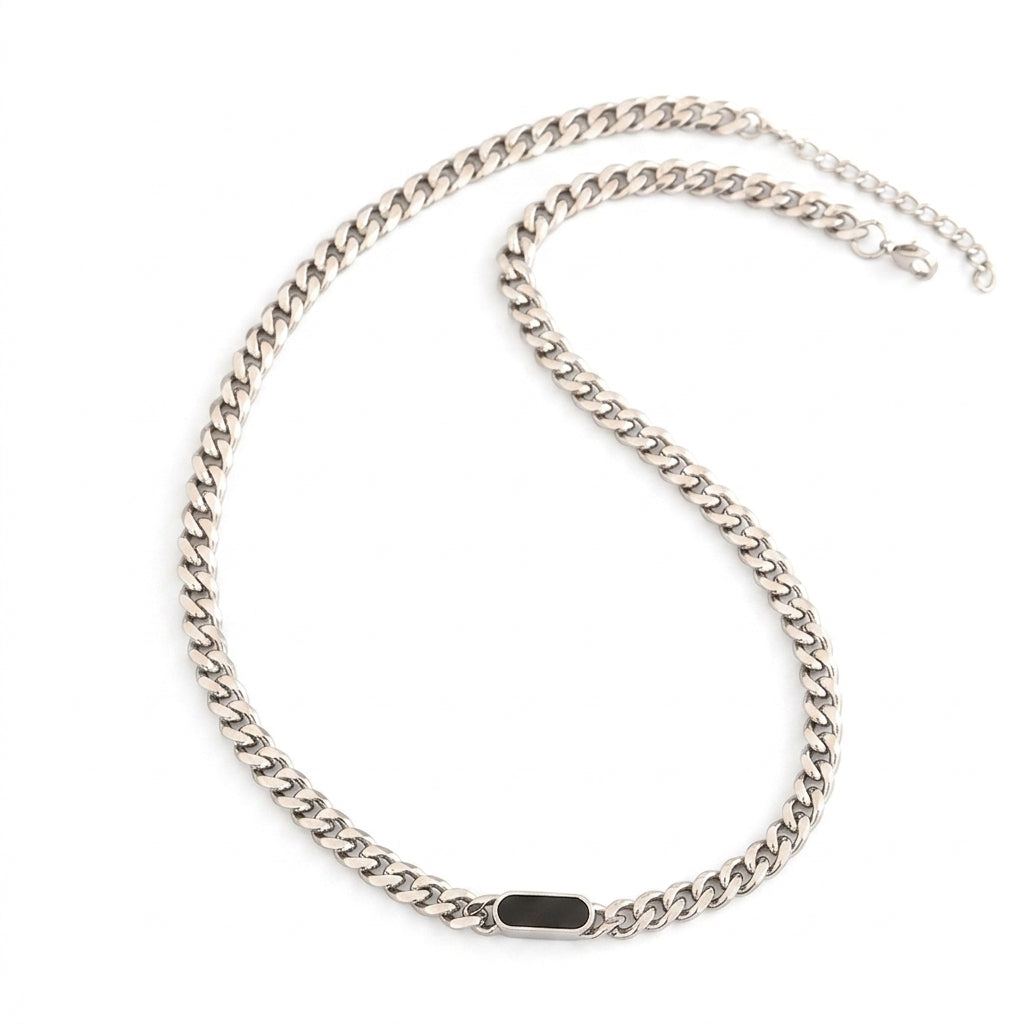 Titan ID Cuban Chain Necklace - Black