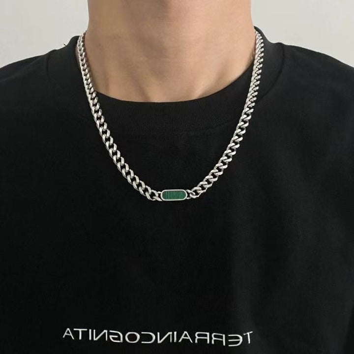 Titan ID Cuban Chain Necklace - Green | Salty
