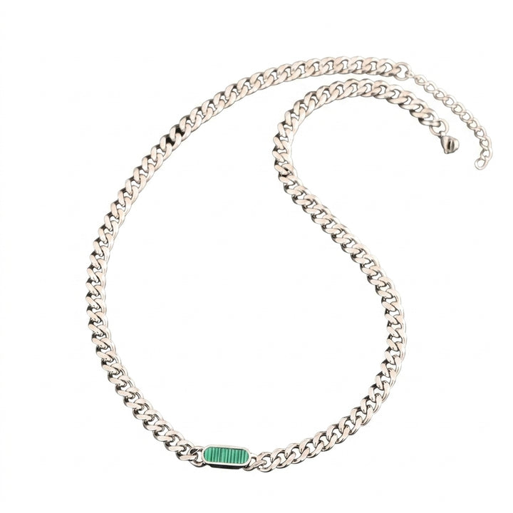 Titan ID Cuban Chain Necklace - Green