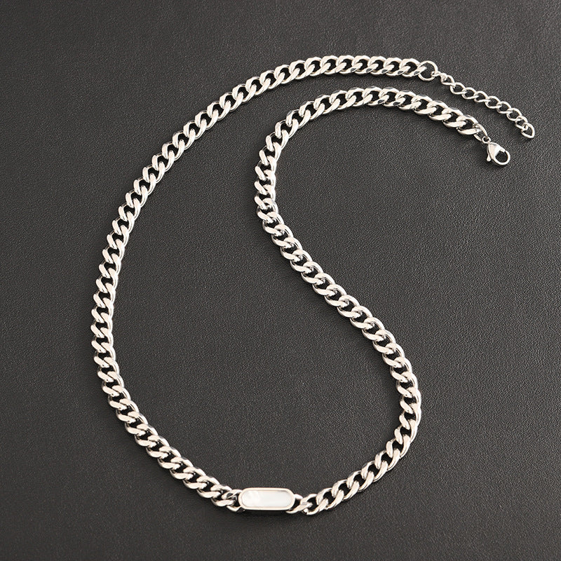 Titan ID Cuban Chain Necklace - White
