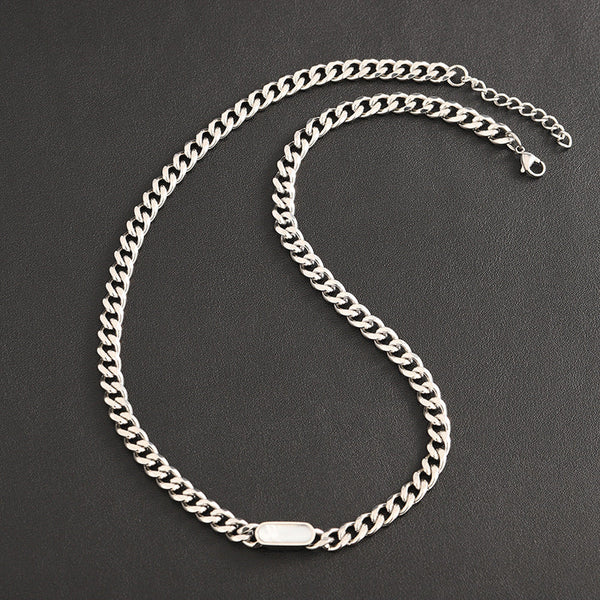 Titan ID Cuban Chain Necklace - White