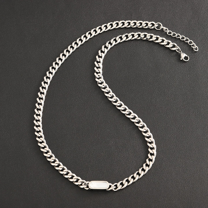 Titan ID Cuban Chain Necklace - White