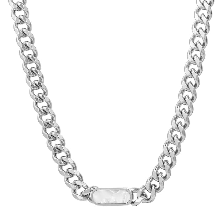 Titan ID Cuban Chain Necklace - White
