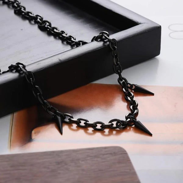 Rogue Spike Chain Necklace - Black