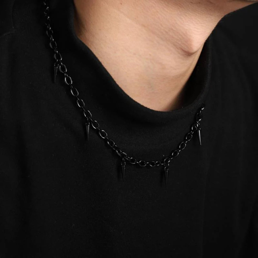 Rogue Spike Chain Necklace - Black | Salty
