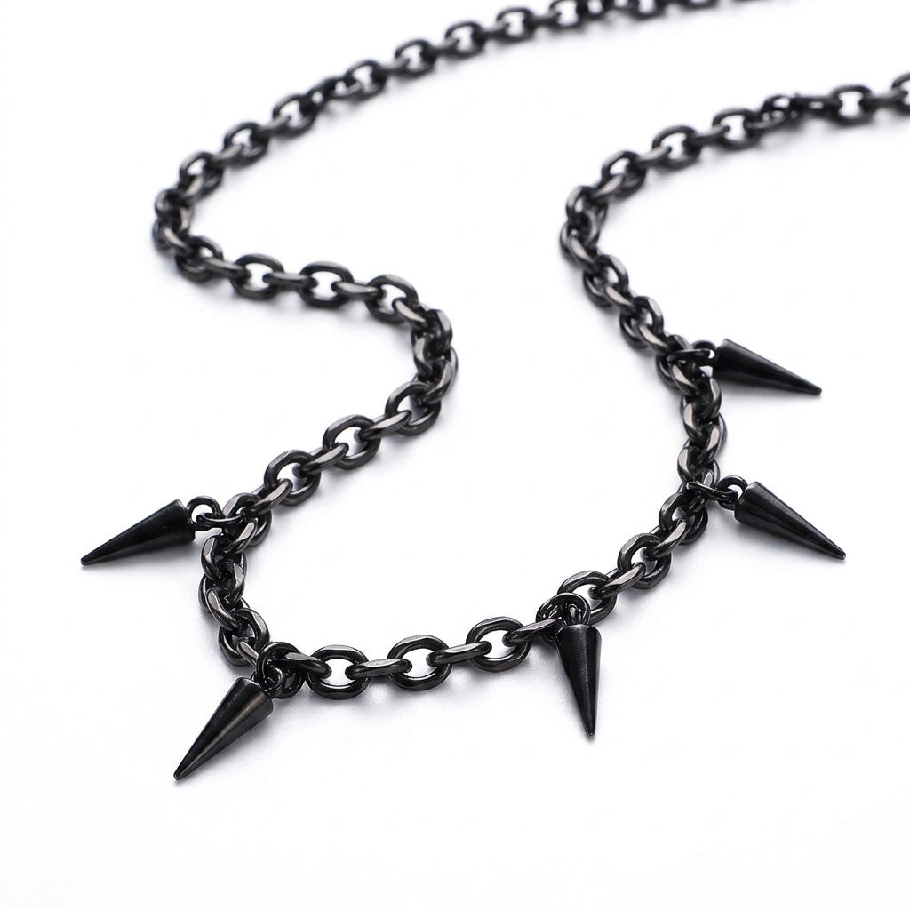 Rogue Spike Chain Necklace - Black
