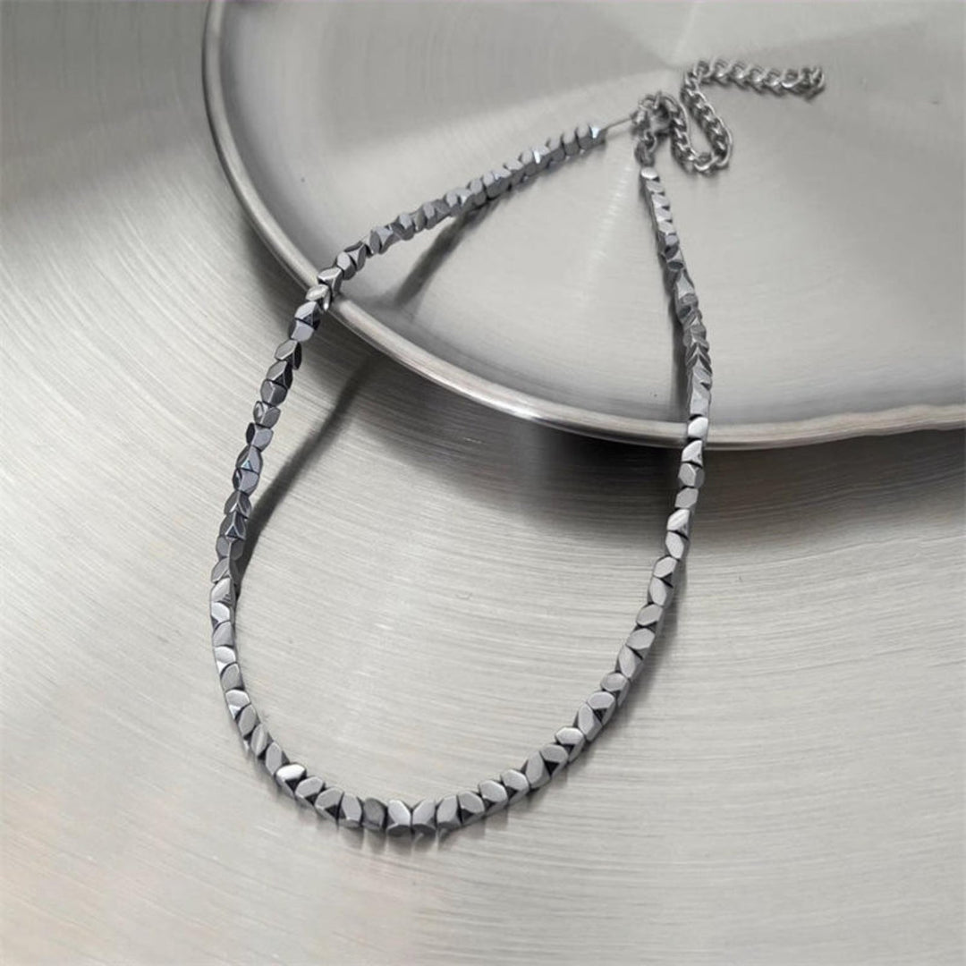 Titan Edge Bead Necklace - Silver | Salty