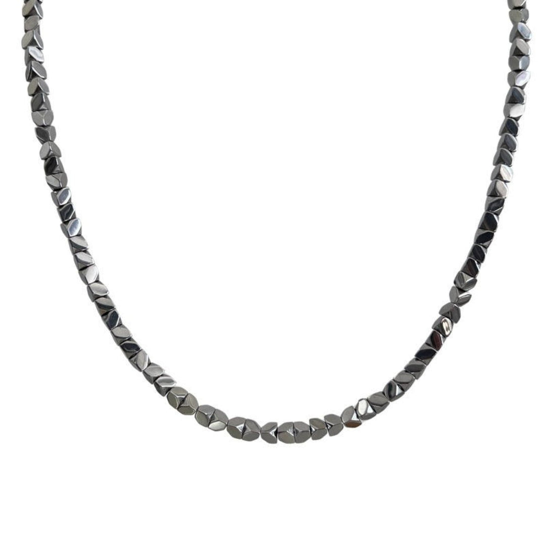 Titan Edge Bead Necklace - Silver | Salty