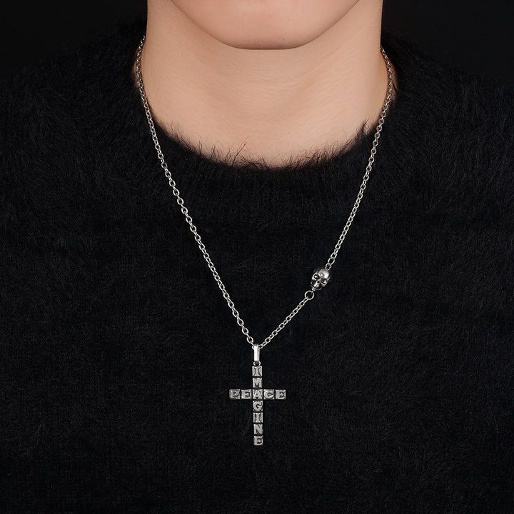 Imagine Peace Cross Pendant Necklace