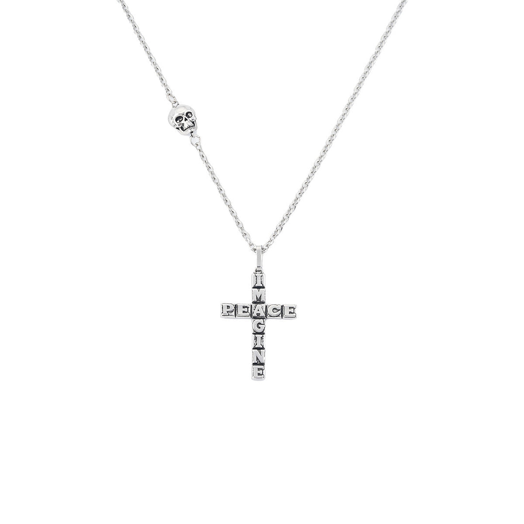 Imagine Peace Cross Pendant Necklace